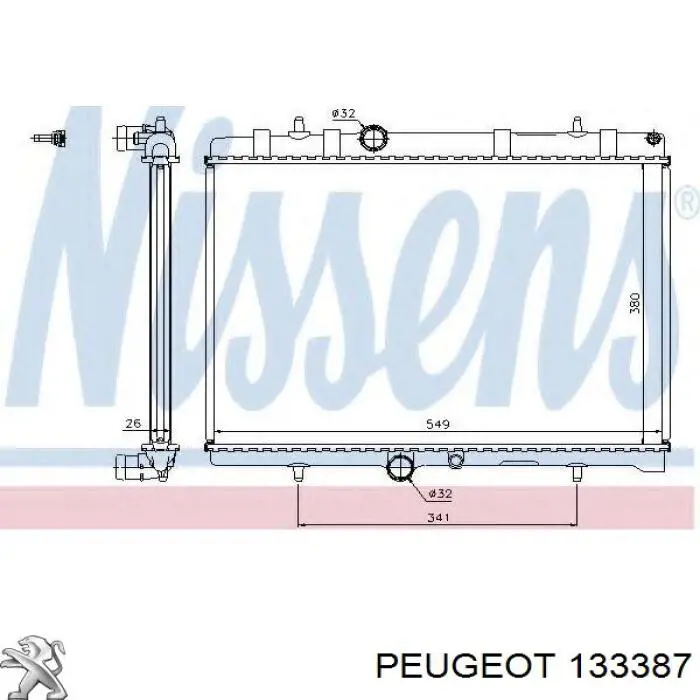 Купити 133387 Peugeot/Citroen Радіатор двигуна