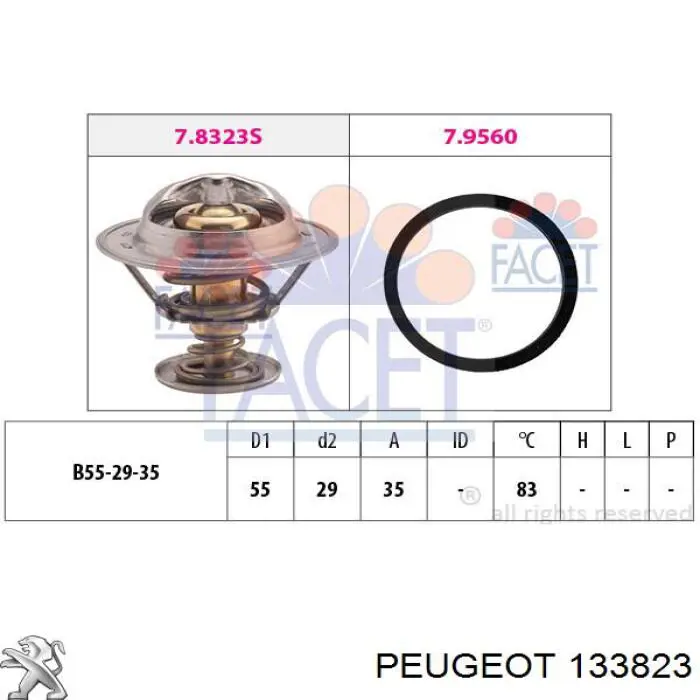 Автомобільний термостат Peugeot/Citroen 133823 ціна, від 11.51 USD