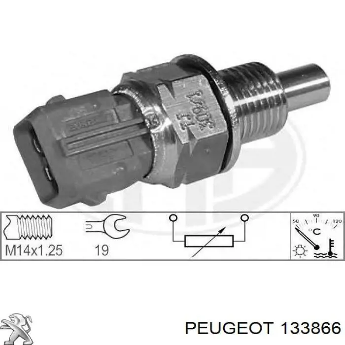 133866 Peugeot/Citroen датчик температури охолоджуючої рідини