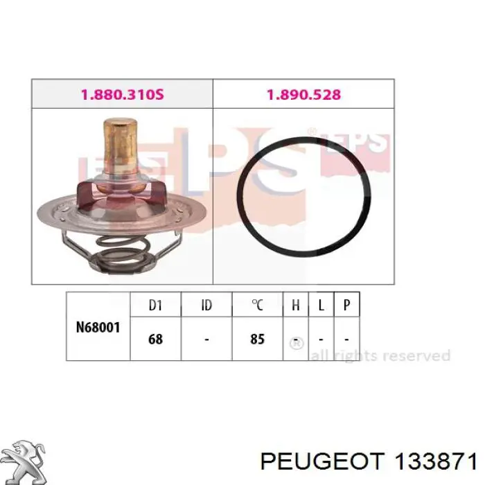 Купити 133871 Peugeot/Citroen Термостат в корпусі