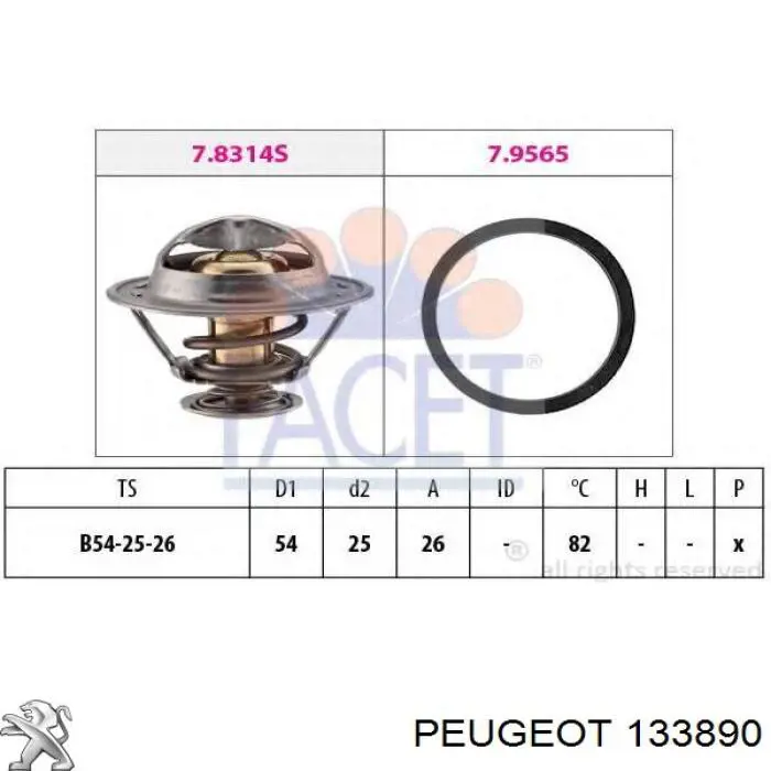 Автомобільний термостат Peugeot/Citroen 133890 ціна, від 11.29 USD