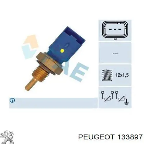 Купити 133897 Peugeot/Citroen Датчик температури охолоджуючої рідини