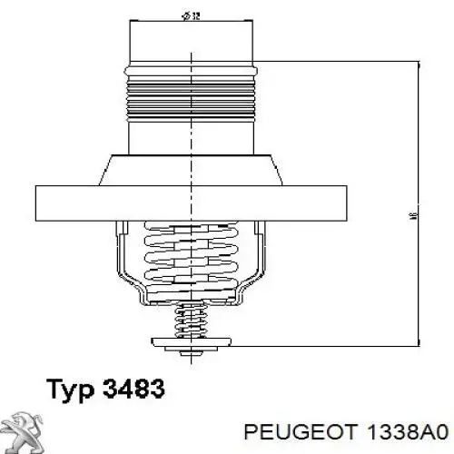 Термостат в зборі Peugeot/Citroen 1338A0