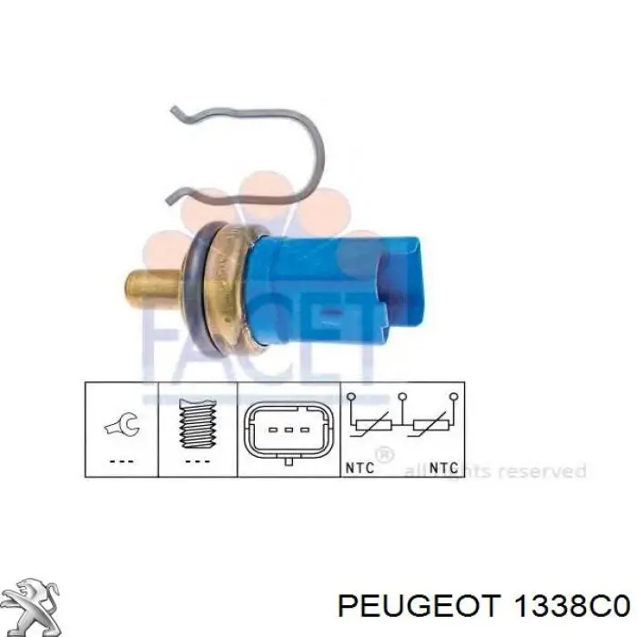 1338C0 Peugeot/Citroen Датчик температуры охлаждающей жидкости