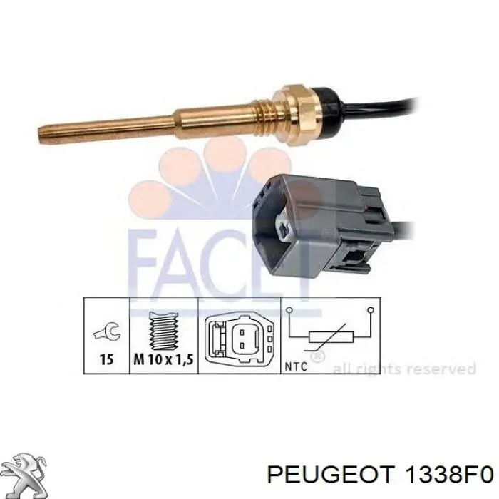 Купити 1338F0 Peugeot/Citroen Датчик температури охолоджуючої рідини