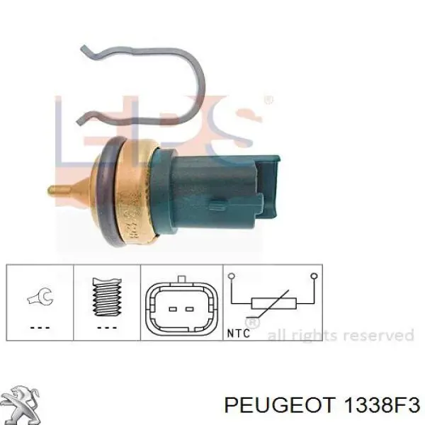 Датчик температури охолоджувальної рідини Peugeot/Citroen 1338F3