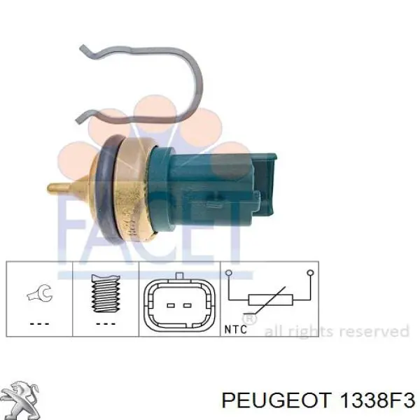 Купити 1338F3 Peugeot/Citroen Датчик температури охолоджуючої рідини