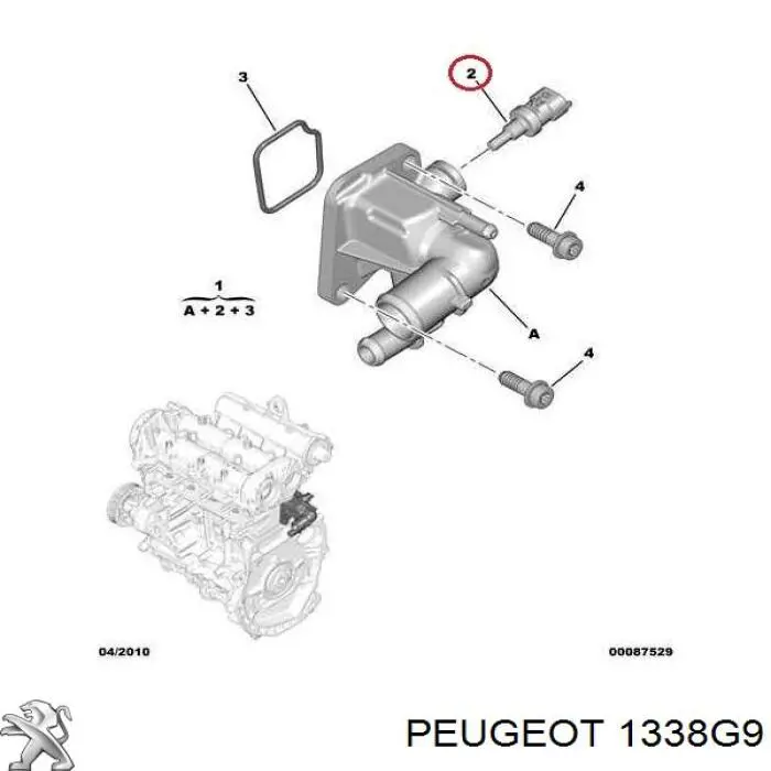 1338G9 Peugeot/Citroen датчик температури охолоджуючої рідини