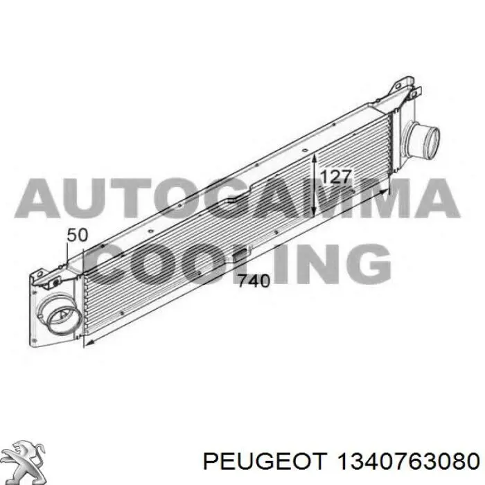 Радіатор интеркуллера 1340763080 Peugeot/Citroen