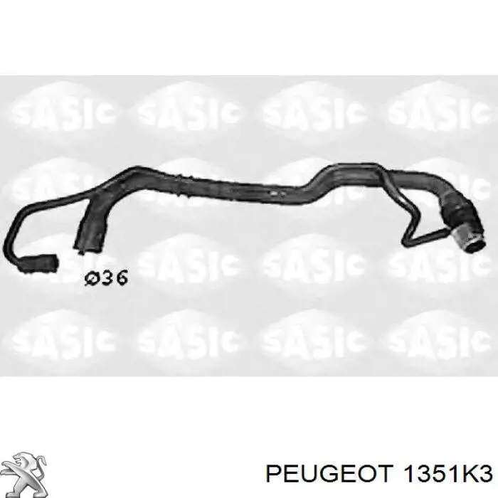 1351K3 Peugeot/Citroen шланг/патрубок радіатора охолодження, нижній