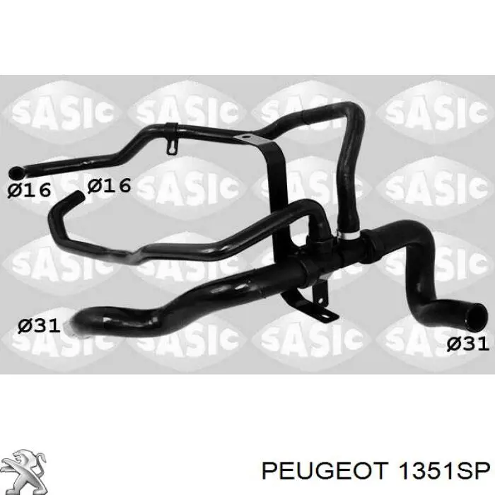 1351SP Peugeot/Citroen шланг/патрубок радіатора охолодження, нижній