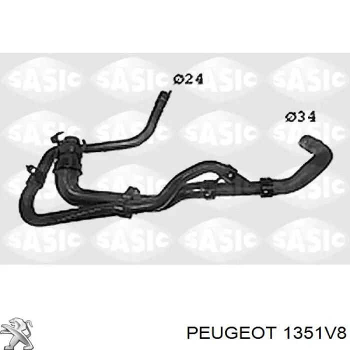 1351V8 Peugeot/Citroen Патрубок системи охолодження