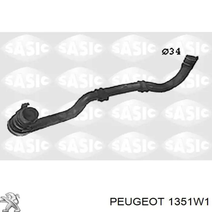 1351W1 Peugeot/Citroen шланг/патрубок радіатора охолодження, нижній