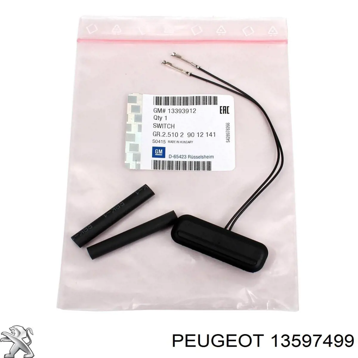 13597499 Peugeot/Citroen Кнопка приводу замка задньої 3/5 двері (ляди)