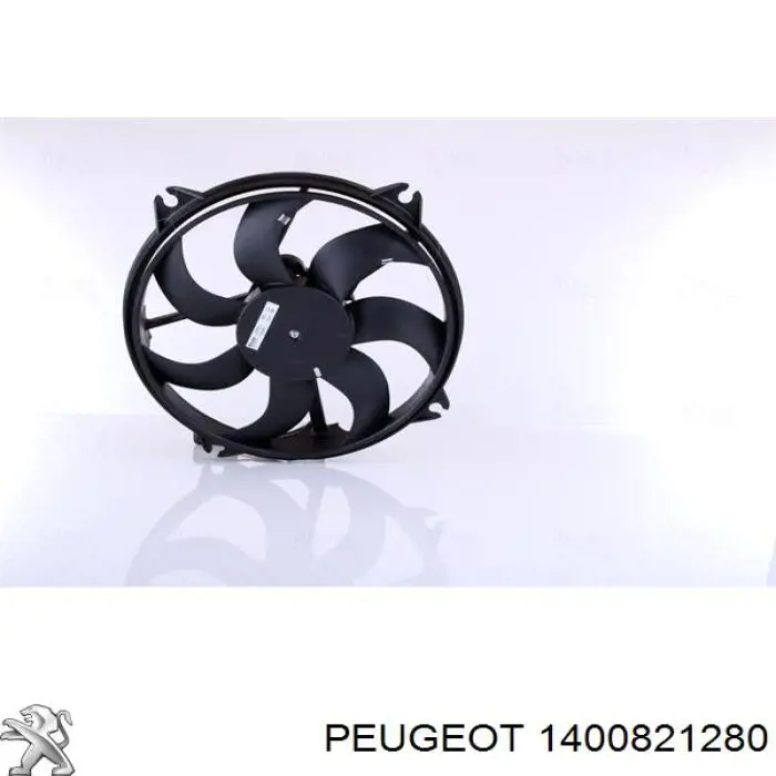 Купити 1400821280 Peugeot/Citroen Електровентилятор охолодження в зборі (двигун + крильчатка), лівий