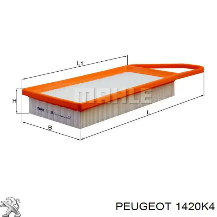 Купити 1420K4 Peugeot/Citroen Корпус повітряного фільтра, верхня частина