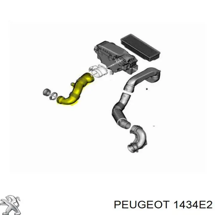 1434E2 Peugeot/Citroen патрубок повітряний, вихід повітряного фільтра