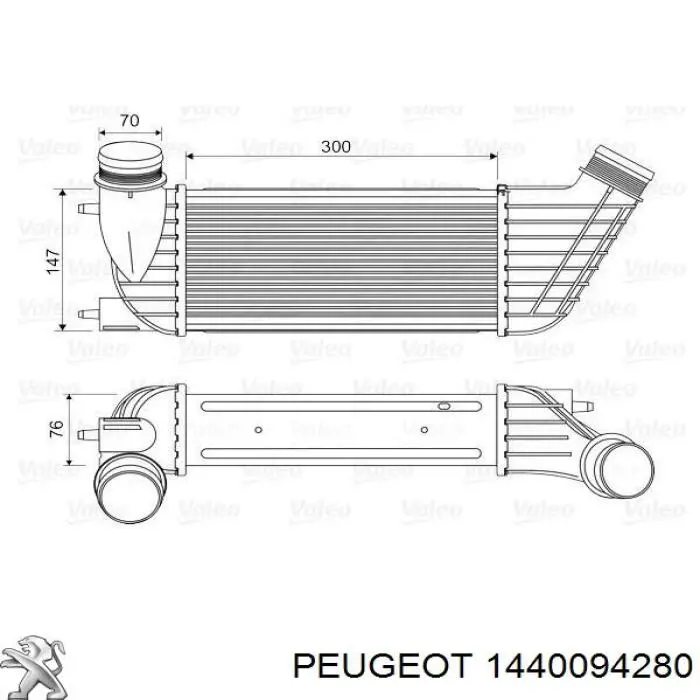 1440094280 Peugeot/Citroen радіатор интеркуллера