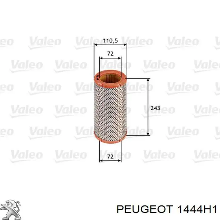 1444H1 Peugeot/Citroen фільтр повітряний
