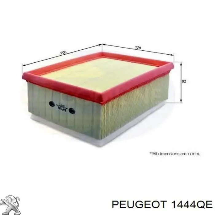 1444QE Peugeot/Citroen фільтр повітряний