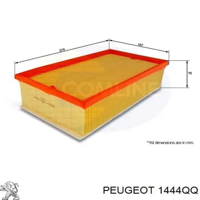 Повітряний фільтр 1444QQ Peugeot/Citroen