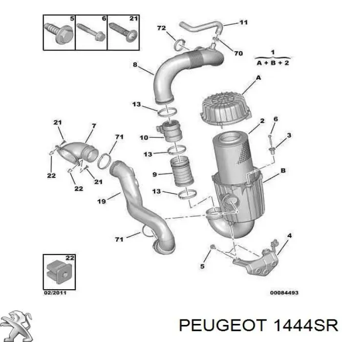 Фільтр повітряний Peugeot/Citroen 1444SR