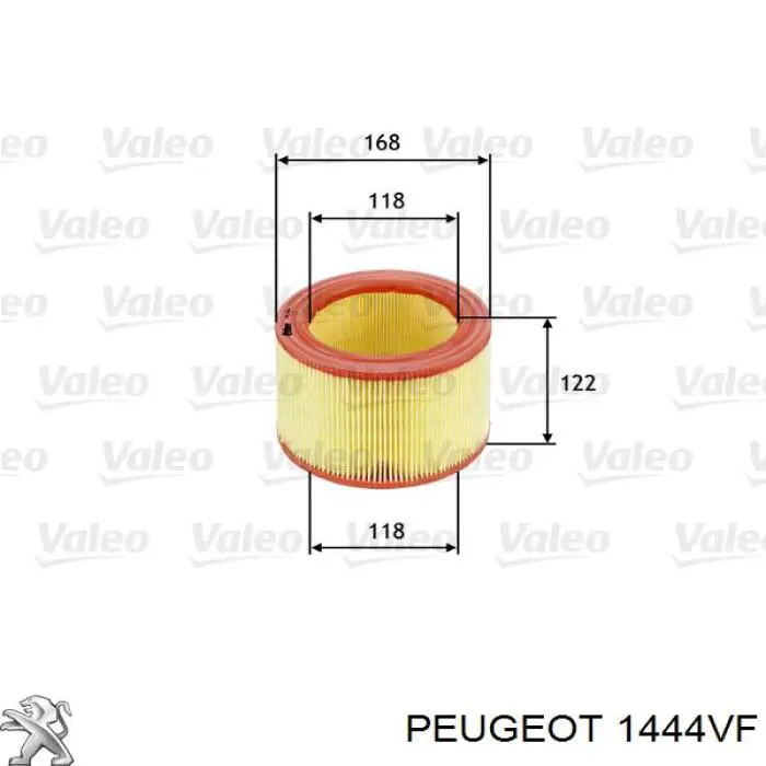 1444VF Peugeot/Citroen фільтр повітряний