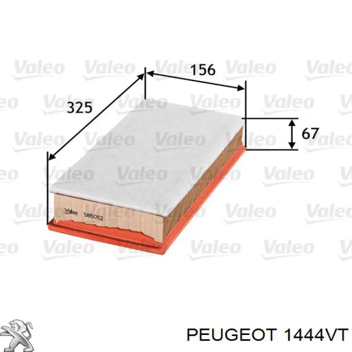 Купити 1444VT Peugeot/Citroen Автомобільний фільтр повітря