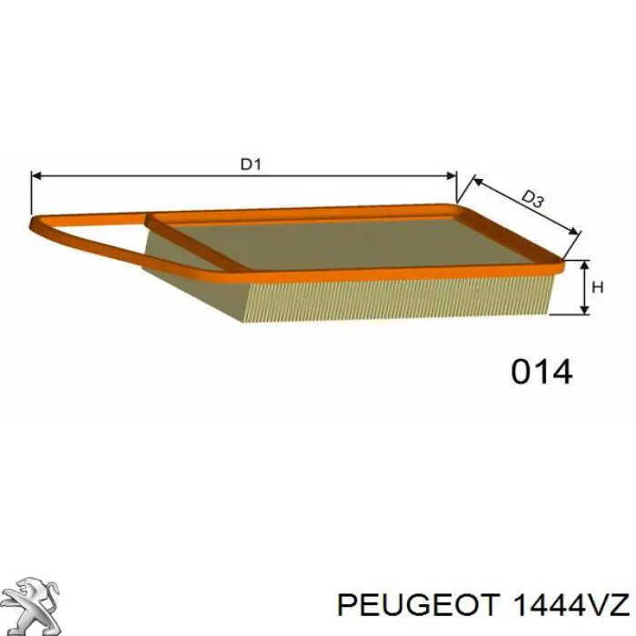 Купити 1444VZ Peugeot/Citroen Автомобільний фільтр повітря