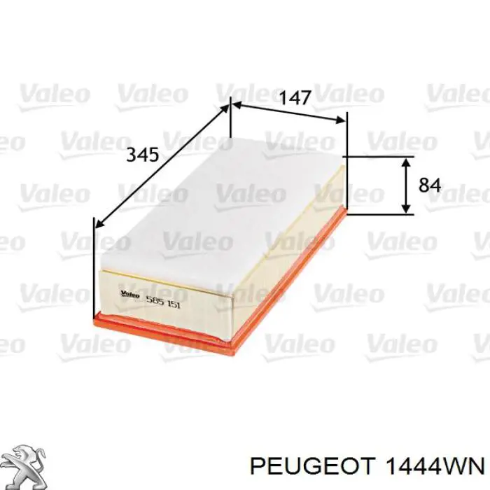 Елемент повітряного фільтра Peugeot/Citroen 1444WN ціна, від 10.09 USD
