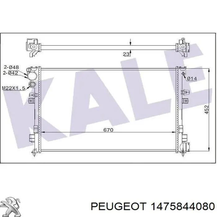 Купити 1475844080 Peugeot/Citroen Радіатор двигуна
