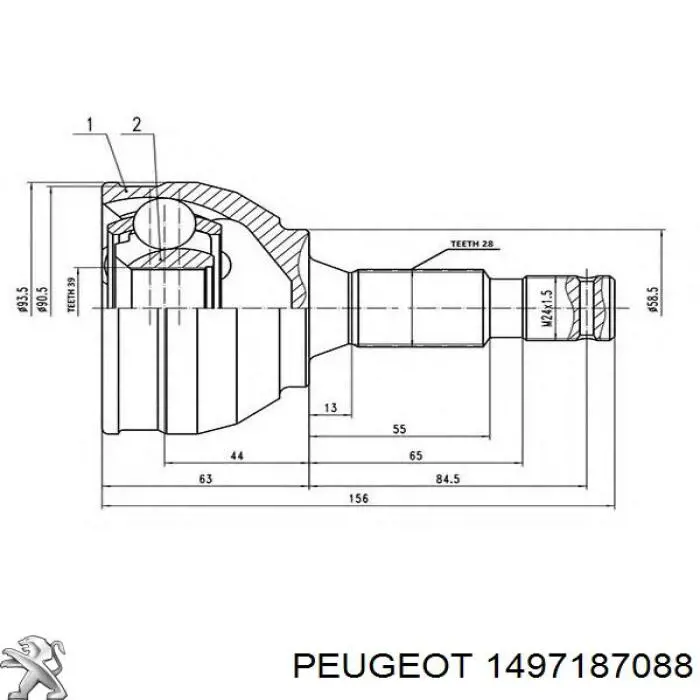 1497187088 Peugeot/Citroen Привід лівий