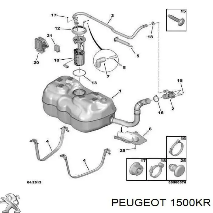 Б/бак Peugeot/Citroen 1500KR ціна, від 25.34 USD