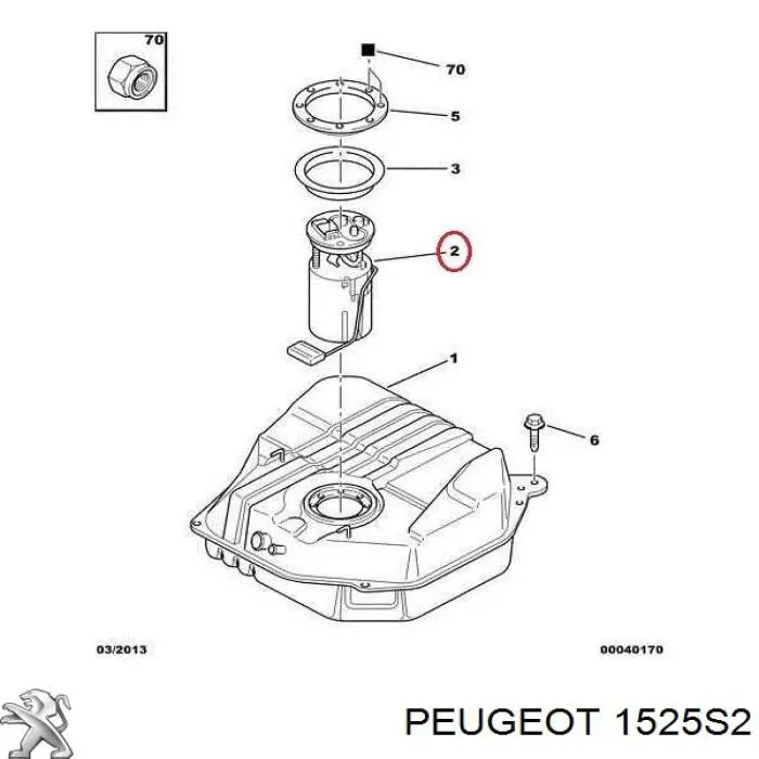 1525S2 Peugeot/Citroen модуль паливного насосу, з датчиком рівня палива