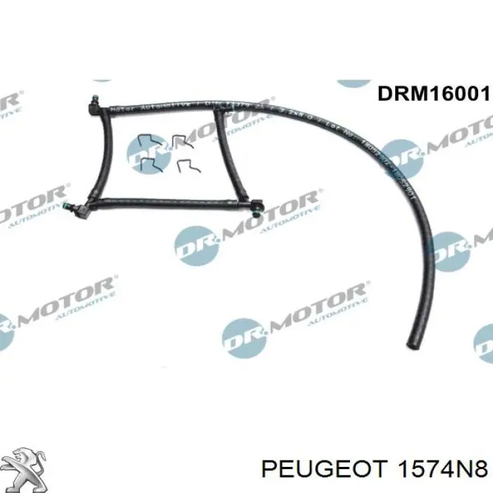 Трубка паливна, зворотня від форсунок Peugeot/Citroen 1574N8 ціна, від 18.32 USD