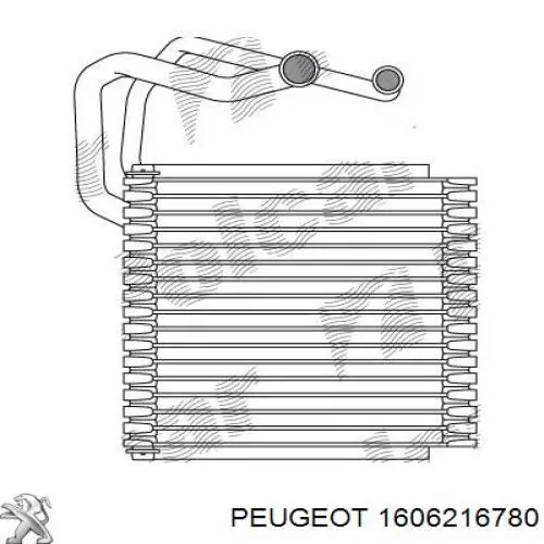 Радіатор кондиціонера салонний, випарник 1606216780 Peugeot/Citroen