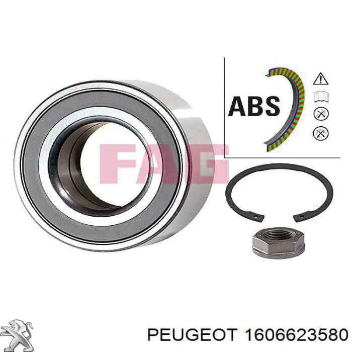 Купити 1606623580 Peugeot/Citroen Підшипник ступиці передньої