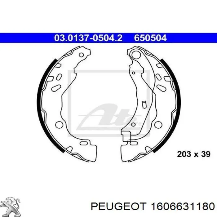 Колодки гальмові задні, барабанні Peugeot/Citroen 1606631180 ціна, від 31.75 USD