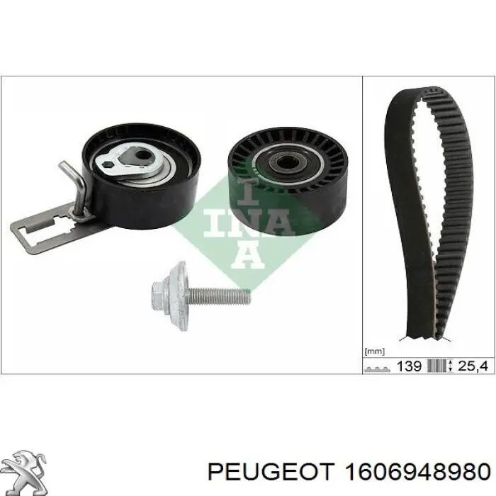 Ролик натяжителя ременя газорозподілу Peugeot/Citroen 1606948980 ціна, від 30.99 USD