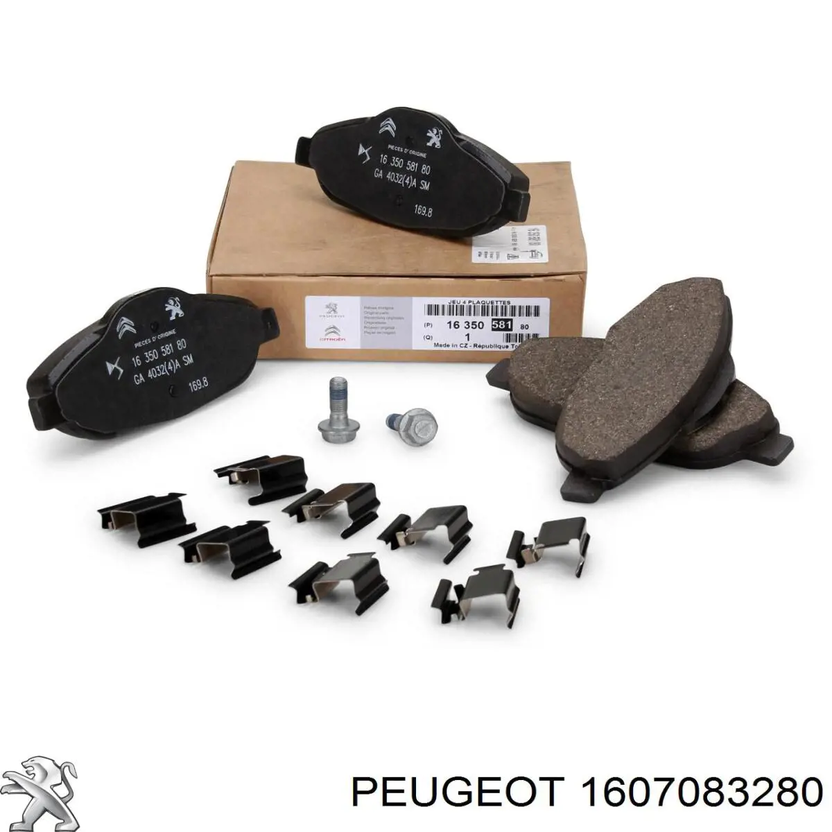 Задні гальмівні колодки 1607083280 Peugeot/Citroen