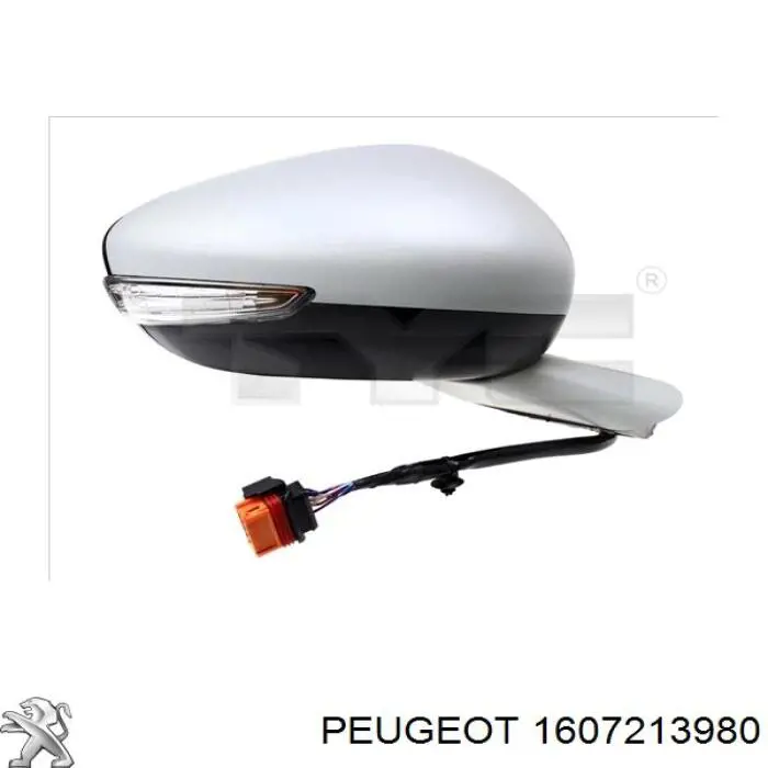 Купити 1607213980 Peugeot/Citroen Дзеркальний елемент дзеркала заднього виду, лівого