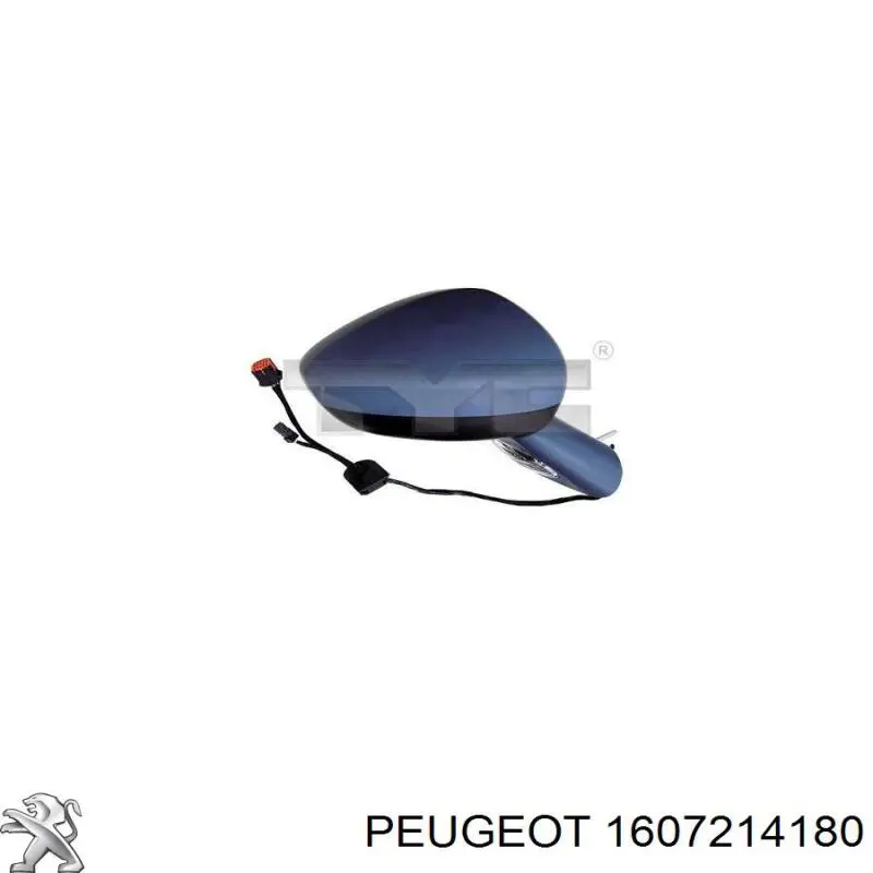 Купити 1607214180 Peugeot/Citroen Скло дзеркала заднього виду, правого