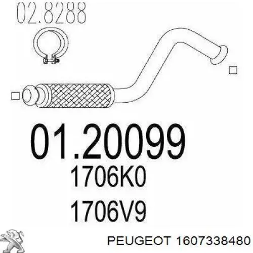 Глушник Peugeot/Citroen 1607338480 ціна, від 84.68 USD