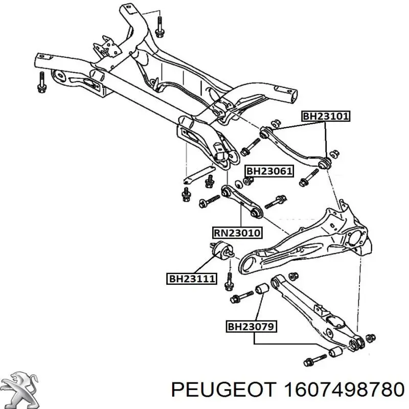 Купити 1607498780 Peugeot/Citroen Задня поперечна тяга
