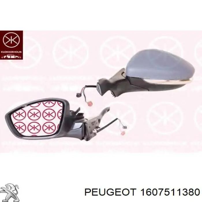 1607511380 Peugeot/Citroen Дзеркало заднього виду, ліве
