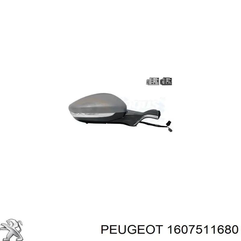 1607511680 Peugeot/Citroen Праве дзеркало заднього виду