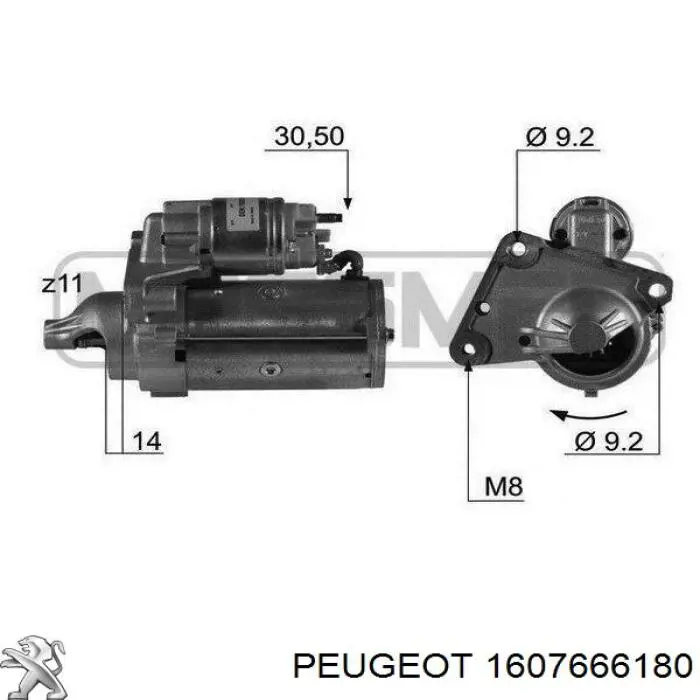 1607666180 Peugeot/Citroen стартер