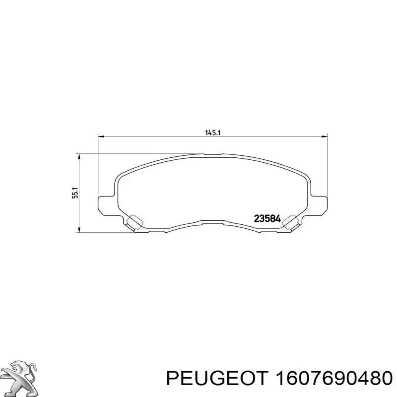 Тормозні колодки Peugeot/Citroen 1607690480