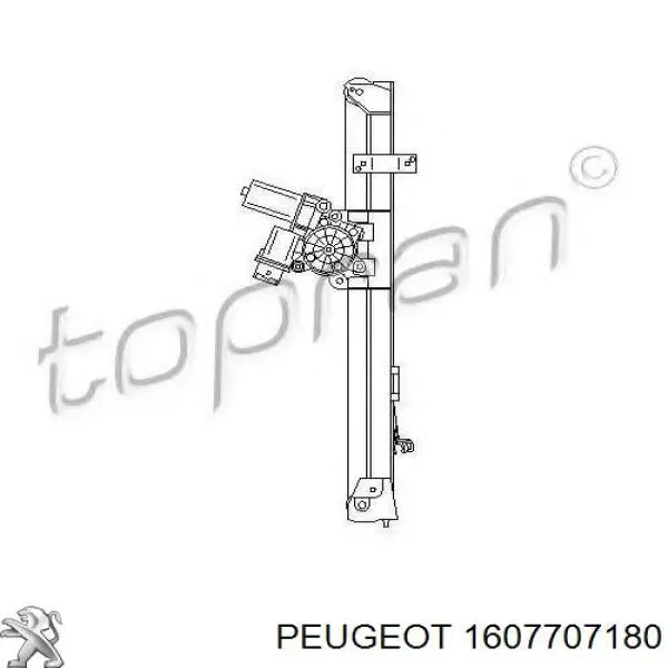 1607707180 Peugeot/Citroen Механізм склопідіймача дверей передніх, правих