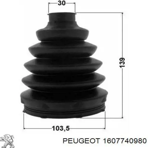 Купити 1607740980 Peugeot/Citroen Пильник шарніра приводу